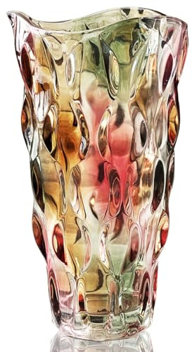 Vase, Blumenvase Groß Hohe Bunt Glas Vasen für Deko | Geschenke für Frauen, Modern Glasvase Gross, Geburtstagsgeschenk Weihnachtsgeschenke für Mama