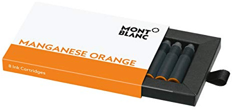 Montblanc Tintenpatronen Manganese Orange 114961 – Löschbare Tinte für Füllfederhalter Orange – 1 Schachtel à 8 Füllerpatronen