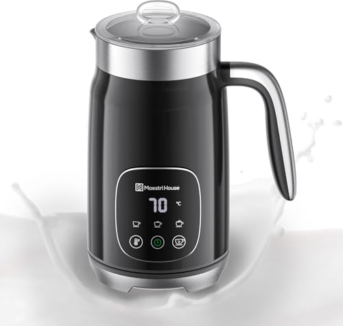 Maestri House Milchaufschäumer Elektrisch 4-in-1 400ml Smart-Touch | Memory Funktion, Für Latte, Cappuccino, Warme Milch, Heiße Schokolade, DualFro 400