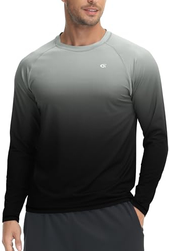 Tyhengta UV-Schutz T-Shirt Herren Langarm Sommershirts Sonnenschutz UPF 50+ T-Shirts Rashguard Schnell Trocken Schwimm T-Shirt