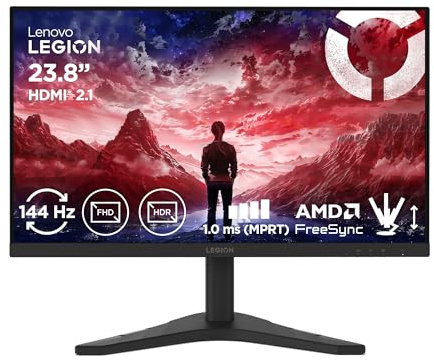 Lenovo Legion R24s | 23.8 Full HD Gaming Monitor | 144Hz | 1ms | Gaming | 1920x1080 Auflösung | HDMI 2.1 | DisplayPort | IPS-Panel | Entspiegelt | VESA Media Sync | Schwarz