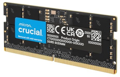 Crucial DDR5 RAM 16GB 5600MHz SODIMM, Arbeitsspeicher für Laptop/Notebook, Mini PC (auch 5200MHz / 4800MHz) CL46 - CT16G56C46S5