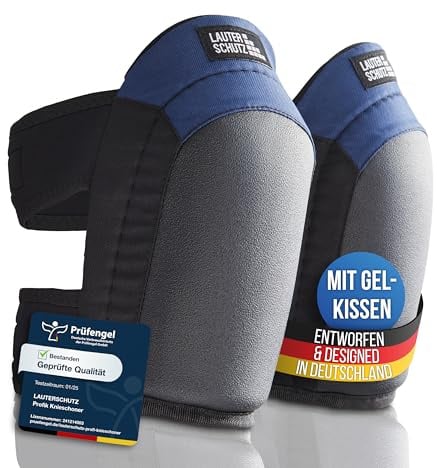 LauterSchutz® Profi Gel-Knieschoner für Boden- & Fliesenleger [Anti-Rutsch Beschichtung, bequemer Doppelverschluss] - Handwerker und Heimwerker - Deutscher Hersteller - (Blau, ORIGINAL)