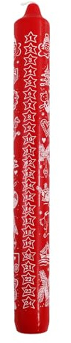 OLShop AG 4er Pack Ebersbacher Adventskalenderkerzen, Motiv Weihnachten, Rot, (Ø x H) 30 x 300 mm