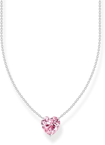 THOMAS SABO Kette mit pinkfarbenem Herz-Anhänger 925 Sterlingsilber KE2211-051-9