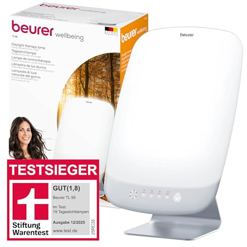 Beurer TL 95 Tageslichtlampe, TESTSIEGER Stiftung Warentest, Simulation von Tageslicht, 14000 Lux, Medizinprodukt, Tageslichtleuchte bei Lichtmangelerscheinungen, SunLike® LED-Technologie, mit Dimmer