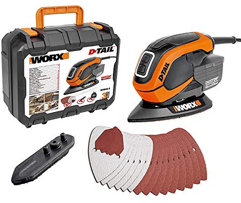 WORX WX648.2 Delta-Multischleifer 65 W | DustStop Mikrofilter, Klettverschluss-System, ergonomisches Design, kompakt und leicht, inklusive Zubehör