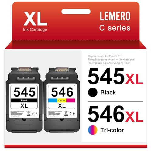 545XL 546XL Patronen Kompatibel für Canon Druckerpatronen 545 546 XL Multipack PG-545 CL-546 für Canon Pixma MX495 tR4550 TS3350 TS3150 TS3151 MG2555s MG2550s MG3050(Schwarz/Farbe,2-Pack)