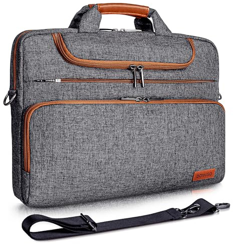 DOMISO Laptoptasche 17 Zoll Wasserdicht Laptop Tasche Aktentasche Herren Business Schultertasche Notebooktasche für 17-17.3 Notebooks/Dell/Lenovo/Acer/HP/MSI/ASUS, Dunkelgrau