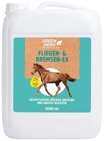 Green Hero Bremsen & Fliegenspray Pferd 5 Liter Kanister | Sofortschutz gegen Bremsen, Fliegen, Mücken, Kriebelmücken & Hirschlausfliegen | Bremsenspray als Insektenschutz für Pferde