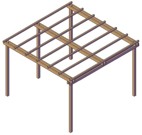 Pergola für den Garten, 300 x 300 cm, aus imprägniertem Kiefernholz, Klasse 4, personalisierbar