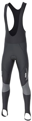 FDX Thermodream Radhose für Herren, 3D-gepolstert, wärmend, wasserabweisend, Super Roubaix-Gewebe, Winddicht, schnelltrocknend, Winter-Radhose, Fahrradleggings (Black/Grey, 3XL)