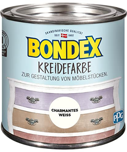 Bondex 386522 Kreidefarbe charmantes weiss 0,5 L für 6 m² - Pflegt und schützt das Holz - Leichte Verarbeitung - Für alle Holzarten im Innenbereich