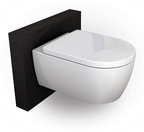 Bernstein spülrandloses Wand-WC NT2039 Weiß – Hänge WC mit NANO-Beschichtung, Tiefspül Toilette ohne Spülrand, Softclose WC-Sitz aus Duroplast mit Take-Off-Funktion, modernes Design