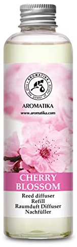 Raumduft Nachfüllflasche Kirschblüte 200 ml - für Duftdiffusor | Raumduft Nachfüller, Raumbeduftung für Haus, Bad, Büro, Boutique, Blumig Raumduft, Lufterfrischer, frisches Aroma