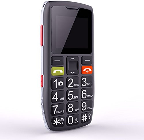 artfone C1 Seniorenhandy ohne Vertrag, 2G GSM Mobiltelefon mit SOS Notruffunktion, Großen Tasten Handy für Senioren, Taschenlampe, FM Radio, Kamera, 1800mAh Akku, Schwarz