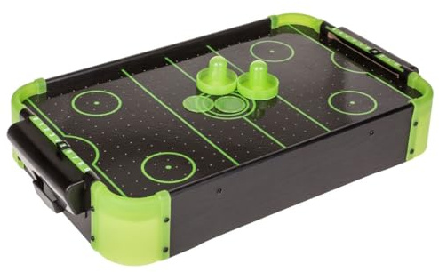 Out of the blue Partyspiel Air Hockey Mini Airhockey Tisch komplettes Spielset für Familienabende und Partyrunden, 50x31x9cm