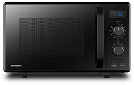 Toshiba MW2-AG23PF(BK) Mikrowelle / 3-in-1 Mikrowelle mit Grill & Kombi-Funktion/Freistehend / 23L / 900W / 1000W Grill/energiesparender ECO-Funktion/Drehteller mit Positionsspeicher/Schwarz