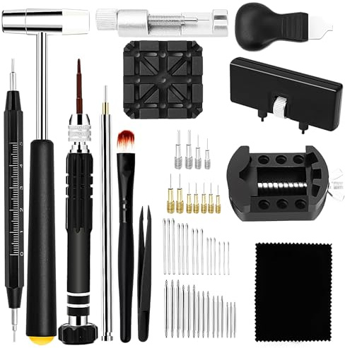Oridolly UhrenwerkzeugeSet, Uhr Batteriewechsel Werkzeug, Uhrenarmband Regulieren, uhrenwerkzeug Batteriewechsel, Uhren Reparatur mit Uhrenöffner, Federstegwerkzeug,Uhren Schraubendreher