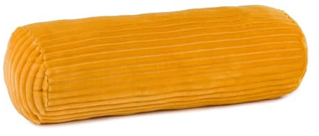 Gözze - Kuschelige Kissenrolle in Cord Optik, Ideal als Nackenstütze, 70 x 22 cm - Senf
