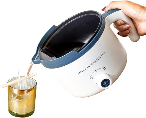 LINGQIAN Elektrischer Wachsschmelztopf mit Ausguss1.5L | Wachsschmelzer für die Kerzenherstellung, Kerze machen Gießtopf Candle Melting Pot für Kerze