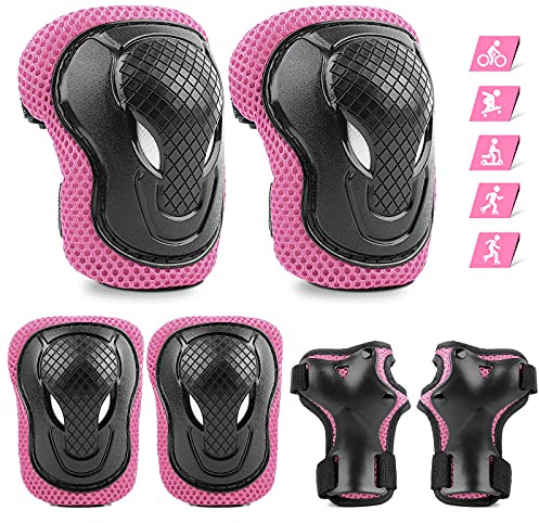 ValueTalks Knieschoner Kinder Schoner Inliner 6er Set Kinder Schützer Ellenbogenschoner für Inliner Skates Scooter Fahrrad Rollschuhe