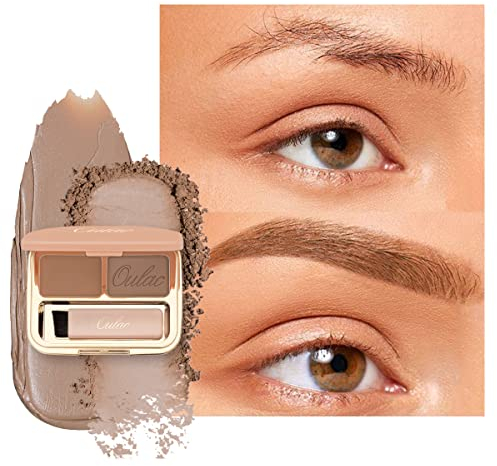 Oulac Augenbrauen Palette 2 in 1-Wasserfester Augenbrauen Gel Langanhaltende Augenbrauenpuder, Wirkende Farbe langanhaltendes Ergebnis mit Pinsel Spiegel Golden Blonde