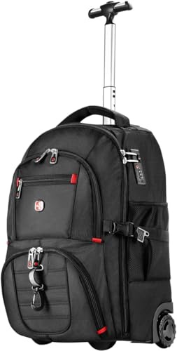 star cloud 21x14x9 Reiserucksack mit Rollen – Wasserabweisender Rucksack Trolley mit 17,3 Laptopfach – Handgepäck Rucksack Rollen für Geschäftsreise, Hochschulen & Wochenendtrip
