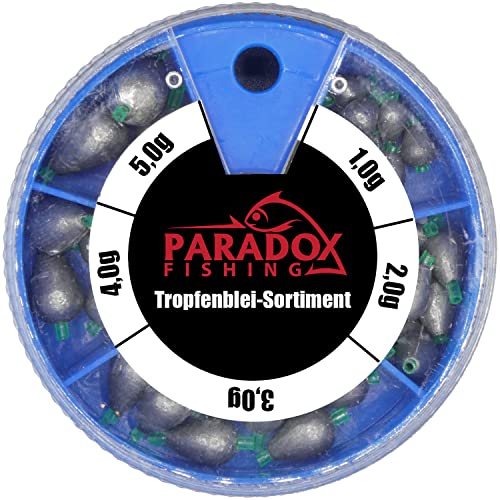 Paradox Fishing Tropfenblei Set 1,0g - 5,0g - Bleischrot Angeln Angelblei Blei Angelzubehör Schrotblei - Posen Angeln