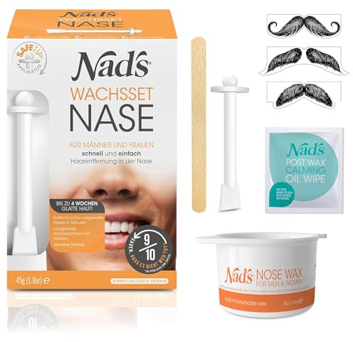 Nad's Nasenhaar Wachs Haarentfernung Set - Nasenwachs für Männer+Frauen, Sicher & Schmerzfrei