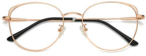SOJOS Brille mit Blaulichtfilter Blockieren Blaue Licht von PC, TV und Handy Katzenauge ohne sehstärke Computerbrille She Young