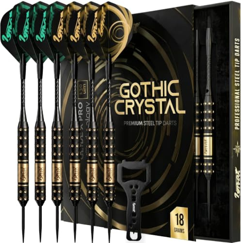 IgnatGames Dart-Set mit Stahlspitze, 3/6/12 Stück, Messing-Dartpfeile, Metallspitzen-Set mit exquisitem Etui, Aluminium-Schäfte, 2 Sets von Flights, Dart-Werkzeug und Spitzer