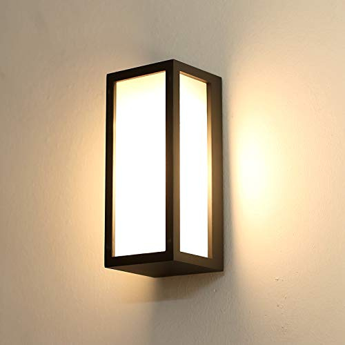 HLFVLITE Außen Wandleuchte Außenwandleuchte, Max. 40W E27 Birne Terassenlampe Aluminiumguss Aussen Wandlampe Außenwandleuchten, IP44 wasserdicht Gartenbeleuchtung, Anthrazit