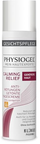 PHYSIOGEL Calming Relief getönte Tagescreme LSF30, 40 ml | Reduziert und kaschiert Rötungen, beruhigt, mit UVA- und UVB-Schutz, für zu Couperose und Rosacea neigende Haut