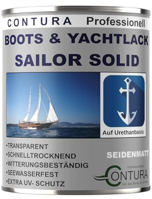 Bootslack Yachtlack Seidenmatt Contura Holzlack Thekenlack Klarlack Außen Holzschutz (250ml.)