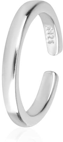 Mikovivi Zehenringe aus 925er Sterlingsilber, Verstellbare Offene Minimalistische Zehenringringe Laufen Nicht an Einfacher Strand-Fußschmuck für Frauen im Sommer (1 Reihe)