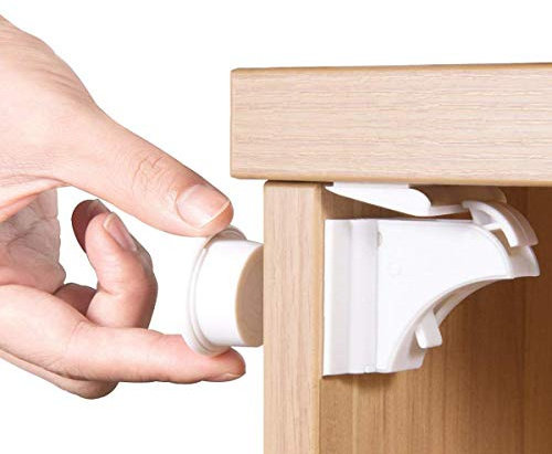 Norjews Kindersicherung Magnetisches Schrankschloss, Baby Schranksicherung | 10 Schlösser + 2 Schlüssel, Ohne Bohren, Unsichtbare Babysicherheit Magnetschloss, für Meisten Schrank & Schubladen