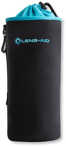 LENS-AID Neopren Objektivbeutel mit Fleece-Fütterung als Set oder einzeln Objektivtasche BZW. Köcher als Schutz für Objektiv, Blitz, Monitor, Kamera-Zubehör - XL