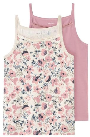 NAME IT Mädchen Nkfstrap Top 2p Nostalgia Flower Noos, Nostalgia Rose, 122-128