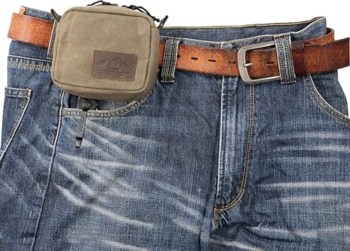 diodrio Gürteltasche für Herren und Damen, YKK-Reißverschlüsse, EDC-Tasche, Gürteltasche für Reisen, Wandern, Outdoor, wasserabweisend, strapazierfähiges, gewachstes Segeltuch, Olivgrün, klein