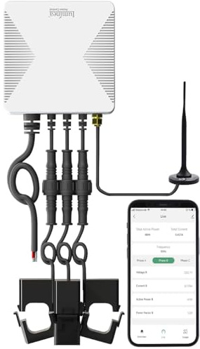 Luminea Home Control Smartmeter: Smarter 3-Phasen-WLAN-Stromzähler & Echtzeit-Energiemonitor, 120A, App (Smart Meter 3-Phasen WiFi, Drehstromzähler mit App, phasig)