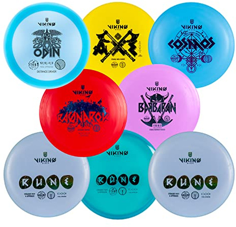 Viking Discs Starter Disc Golf Set – 8 Scheiben für Jede Entfernung, PDGA zugelassen – Disc Golf Ausrüstung für Erwachsene – Putter, Mid-Range, Fairway & Distance Driver