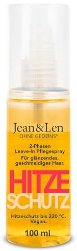 Jean & Len Hitzeschutz 2-Phasen Leave-In Spray, vegan, 100 ml | Für jeden Haartyp, schützt das Haar vor Hitzeschäden bis 220 °C, Anti-Frizz-Formulierung, ohne Parabene & Silikone