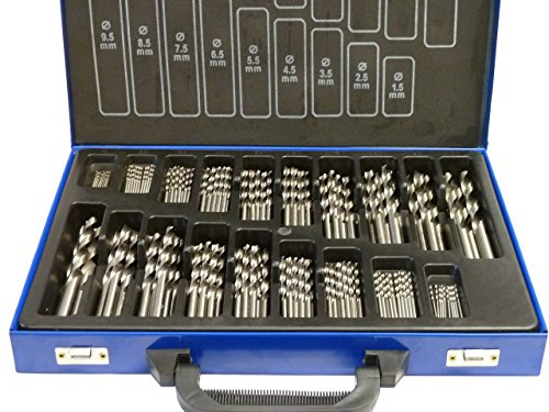 Metallbohrer-Set 170-tlg. 1-10 mm - HSS-R Spiralbohrer DIN 338 - Kanten geschliffen (EG) - Für Metall, Holz, Kunststoff - Industriequalität - PeTools