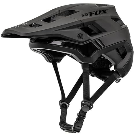 Fahrradhelm, Leichter Komfort Mountainbike-Helm Skateboard Helm mit Visier, Atmungsaktiv Helme für Herren Damen Erwachsene Jugend, Verstellbar in der Größe-Schwarz||L