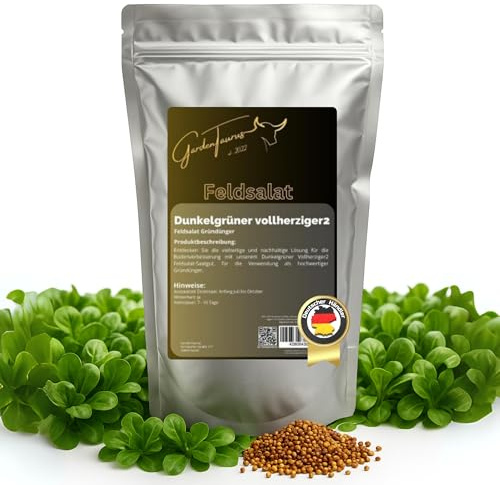 GardenTaurus® Feldsalat essbarer Gründünger, Inhalt für 50m², erzeugt viel Blattmasse, ideal als Gründüngung und zur Ernte, essbarer Salat (50m²)