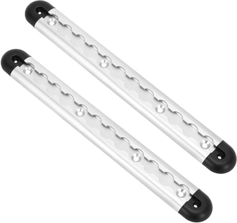 QWORK® 2Stk. 30cm Aluminium Airlineschiene mit 4 Endkappen, Ladungssicherung Zurrschienen für LKWs und Wohnmobile