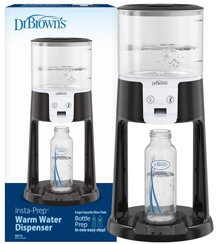Dr. Brown's Insta-Prep Warmwasserspender zur sofortigen Vorbereitung der Babyflasche mit großem Fassungsvermögen und 3 Temperatureinstellungen, Schwarz