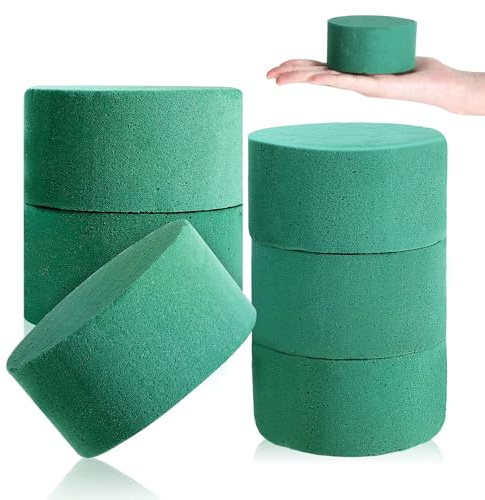 XUIIOSOOKP 6 STK Steckschaum für Blumen Rund/Quadrat,Steckmasse Kunstblumen | Steckschaum 6 STK, Steckmasse für Kunstblumen Trockenblumen, Styroporplatten, Nasssteckschaum Hochzeit Party Deko