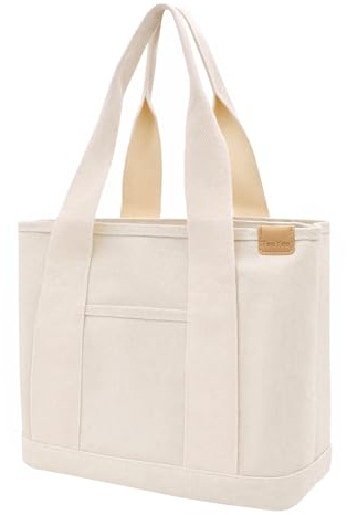 TeeYee Damen Mittelgroß Handtasche Canvas Satchel Tote Bag Schultertasche | Shopper für Bücher,Handbag für Alltag Arbeit,Einkaufstasche für Mädchen